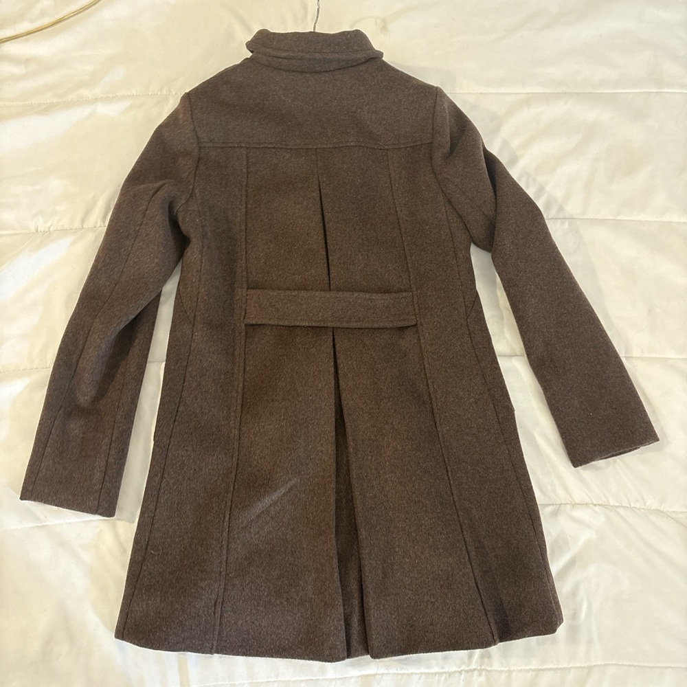 Motel Rocks Rakai Pea Coat In Chocolate Wool - Picture 8 of 8